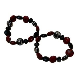 Red and Black Beaded Bracelets